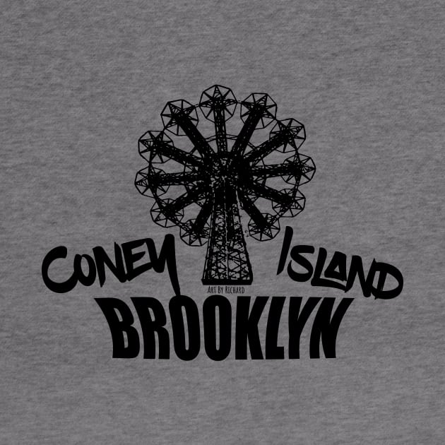 Coney Island Brooklyn Black ink by Richardramirez82